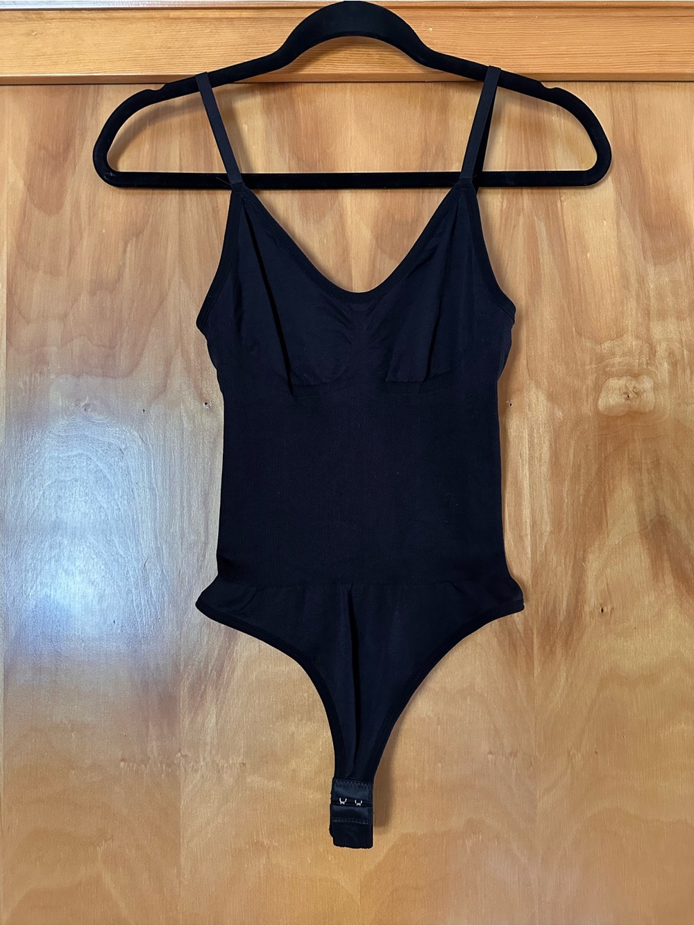 Black Slim Fit Bodysuit with Thin Straps